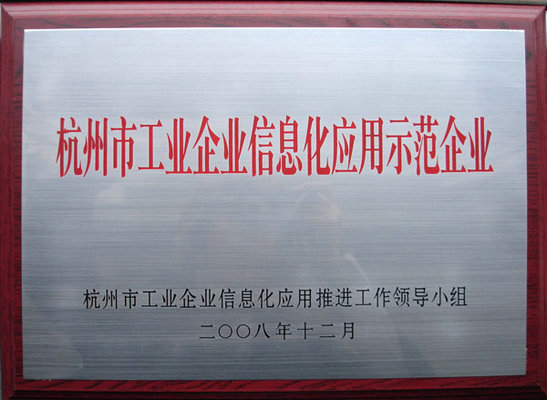 杭州市工业企业信息化应用示范企业