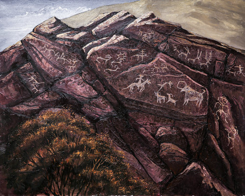 《曼德拉山岩画之牧羊图》